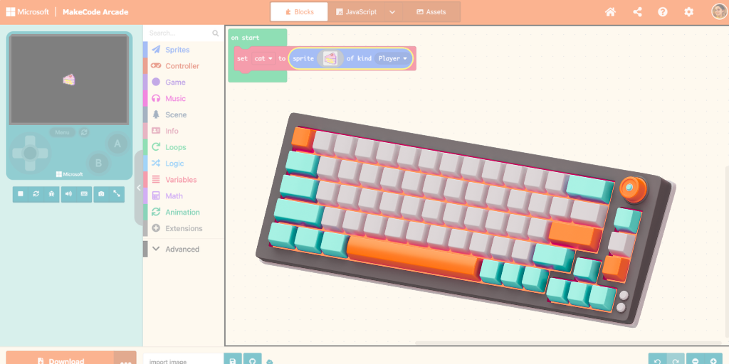 Makecode Arcade Keyboard Accessibility